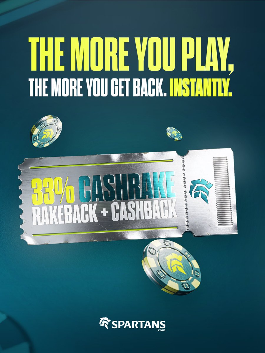 Spartanscom's tweet photo. ✔️33% Cashrake + 3% Cashback. 
Built in. Always on.

While others run promos, Spartans runs value.
Real rewards. No tricks. No conditions hiding in the shadows.

👉See it for yourself at https://t.co/3ZhMpcQCfR.

#Spartans #Cashrake #Rakeback #CryptoBet #Cashback https://t.co/E7zoaRhP60