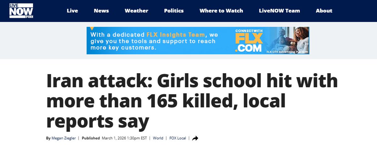 <a href="/RepNancyMace/">Rep. Nancy Mace</a> Yeah, ok. You sick fucking warmongers literally bombed a school filled with little girls and there might be up to 200 dead children but keep pretending you're the 'good guys'.