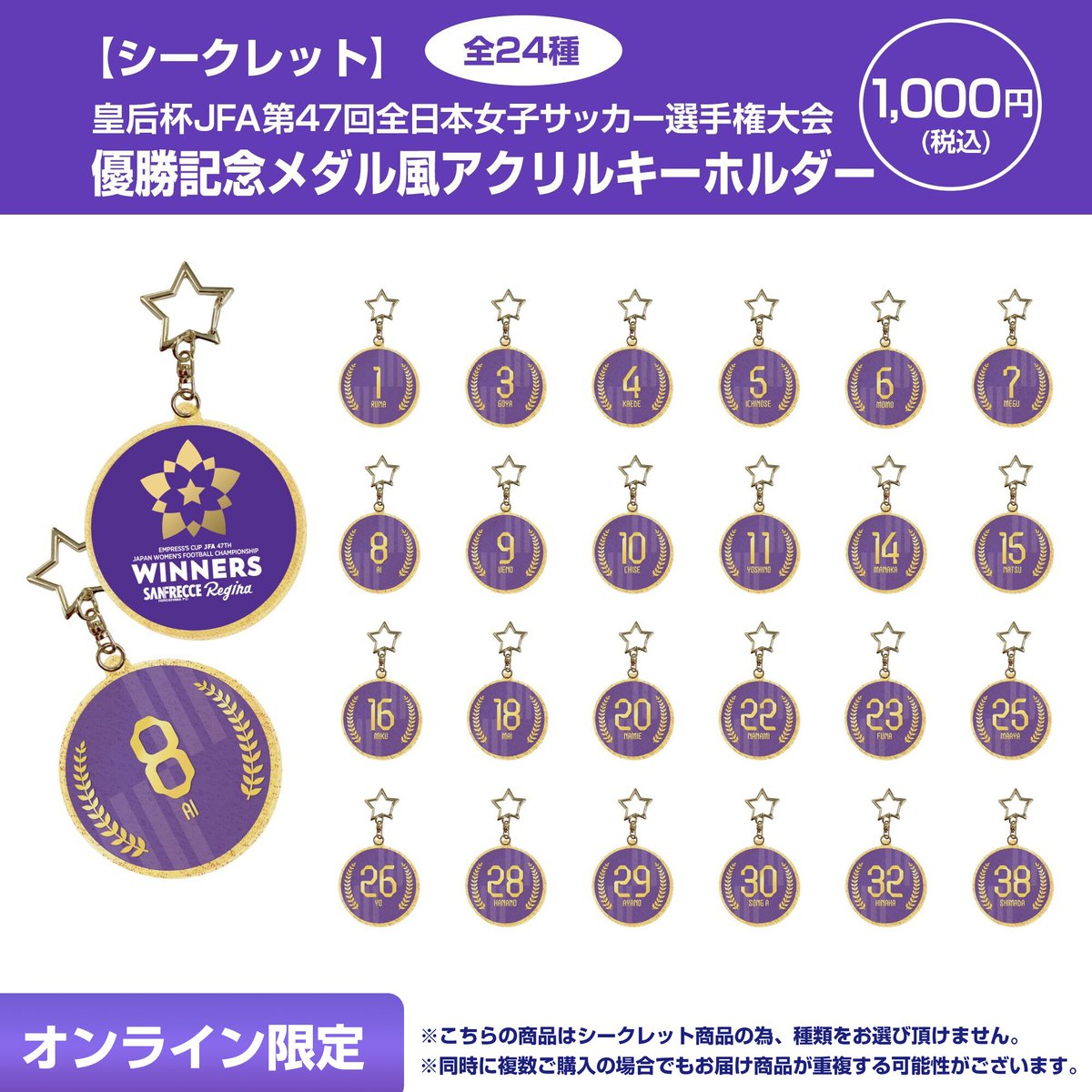 サンフレッチェ広島レジーナ皇后杯優勝記念グッズの中からシークレット