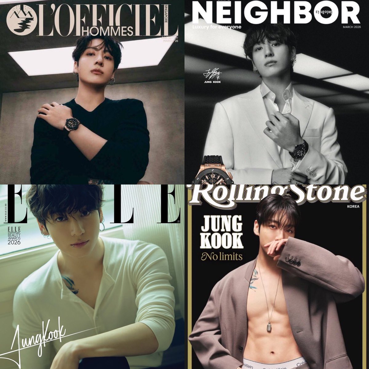 Jungkook in cover boy mode 🔥🔥
His visuals are always amazing 

#JUNGKOOKxHUBLOT