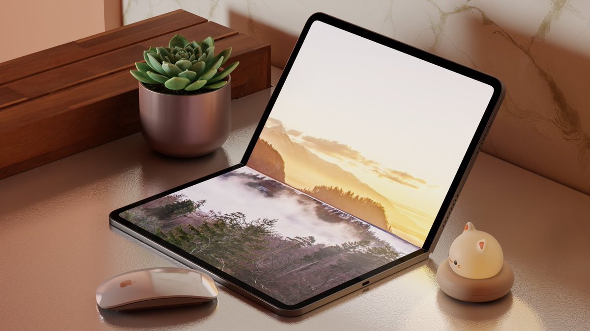 Juanky7274's tweet photo. Apple trabaja en un iPad plegable GIGANTE (pantalla tamaño Mac, ~18-21"), pero problemas de diseño (escribir en él, peso, etc.) lo retrasan al final de la década... o podrían cancelarlo para siempre. ¿Llegará algún día? 🤔📱 #iPadFold #Apple #Rumores" https://t.co/761rJxLC7Y