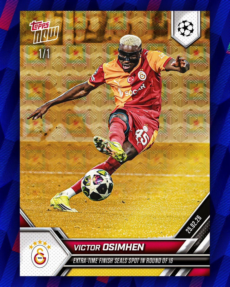 Victor Osimhen delivered when it mattered most 🔥🟡🔴

Now that iconic extra-time goal is captured on this official trading card.

👉 See @topps for details on how to purchase!

#UCLcards