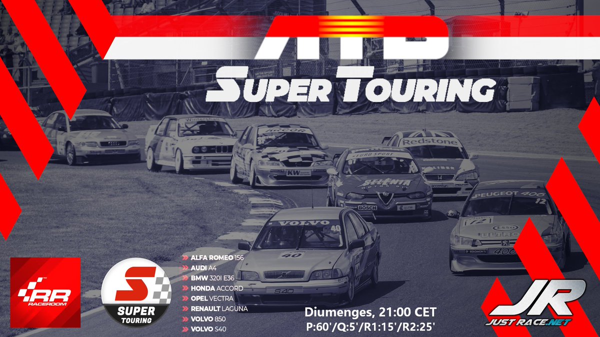 a_tot_drap's tweet photo. Queden poquíssimes places del nou campionat #atotdrap. No deixis que t'ho expliquin.

Cal inscriure's a la plataforma #JustRace i al discord de l'equip.

#EnCatalà #RaceRoom #SuperTouring
https://t.co/3nlBEE9NRt https://t.co/M1UdwwZlAz