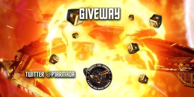 P1Armada's tweet photo. Priority One Armada want to recognize you! Just Follow us on Twitter, Comment on this tweet and Retweet this tweet for your chance to #win! Either Keys x 10, T6-X token x 1 or fleet ship module x 1! #Giveaway #StarTrekOnline #FollowToWin #Monthlygiveaway PC & Xbox Captains only https://t.co/p1EsODbsQl
