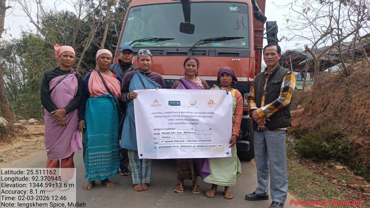 mbda_meghalaya's tweet image. 15 MT of premium #Lakadong sliced turmeric from Iengskhem Spice, Mulieh, supplied to Kerala as part of the Cluster Development Program, #MBMA connecting Meghalaya’s farmers to national markets.