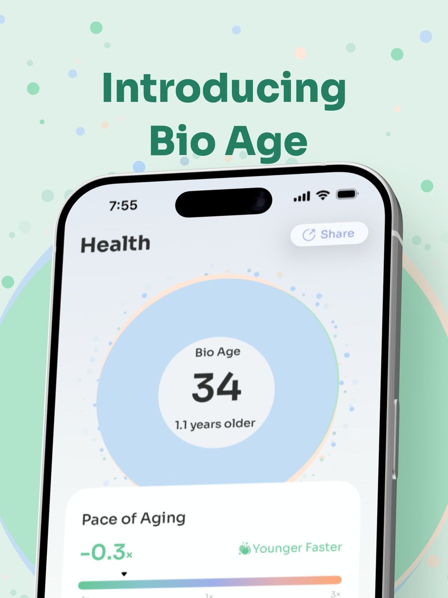 StressWatchapp's tweet photo. Is Your Body Younger Than Your ID? 🧬
🚀 Update StressWatch to v2.5.0＋
📍 Visit the [Health] tab to reveal your Bio Age.
Your age is just a number. Your vitality is a choice. We're here to help you navigate it. 🌿
#StressWatch #BioAge #Longevity #MindfulHealth https://t.co/yTCyfJjTds