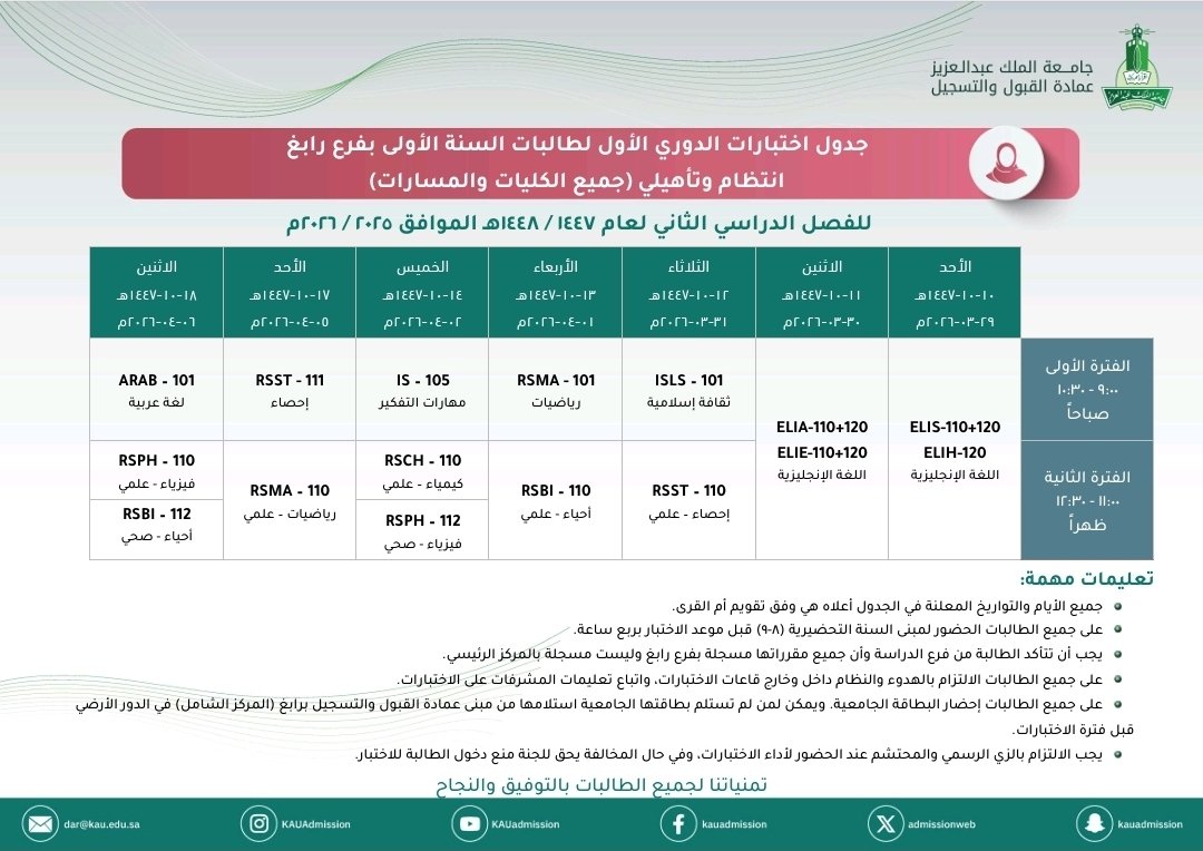 عمادة القبول والتسجيل KAU tweet media