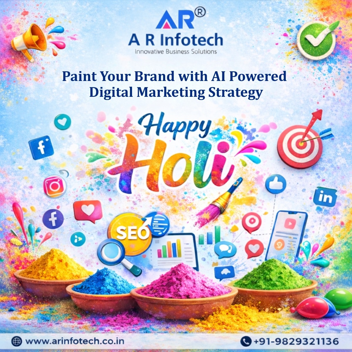 ARInfotech's tweet photo. Happy Holi!
Let this Holi be a new beginning filled with hope and positivity.
.
.
.
#holi #holifestival #festivalofcolors #happyholi #holicelebration2026 #holivibes #springfestival #arinfotech #Holi2026 #holikadahan2026 #holifestival #HoliCelebration https://t.co/inOPQal9mM
