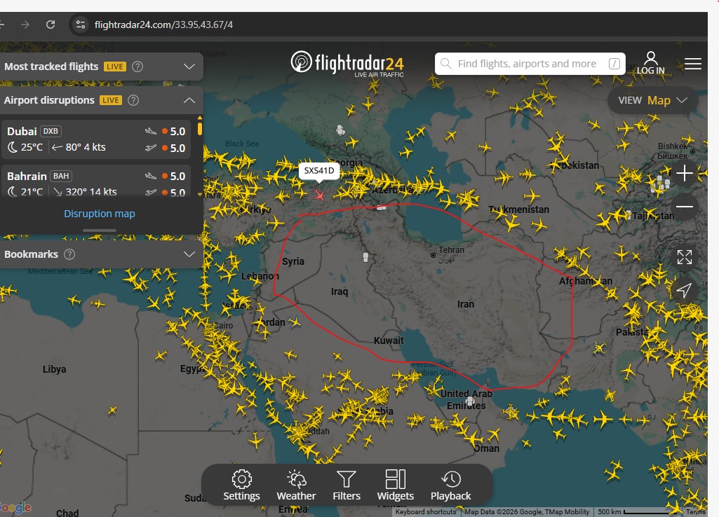 FalihLilo's tweet photo. Ngeri Red zone iran gada penerbangan di atasnya https://t.co/10pCSWWzrW