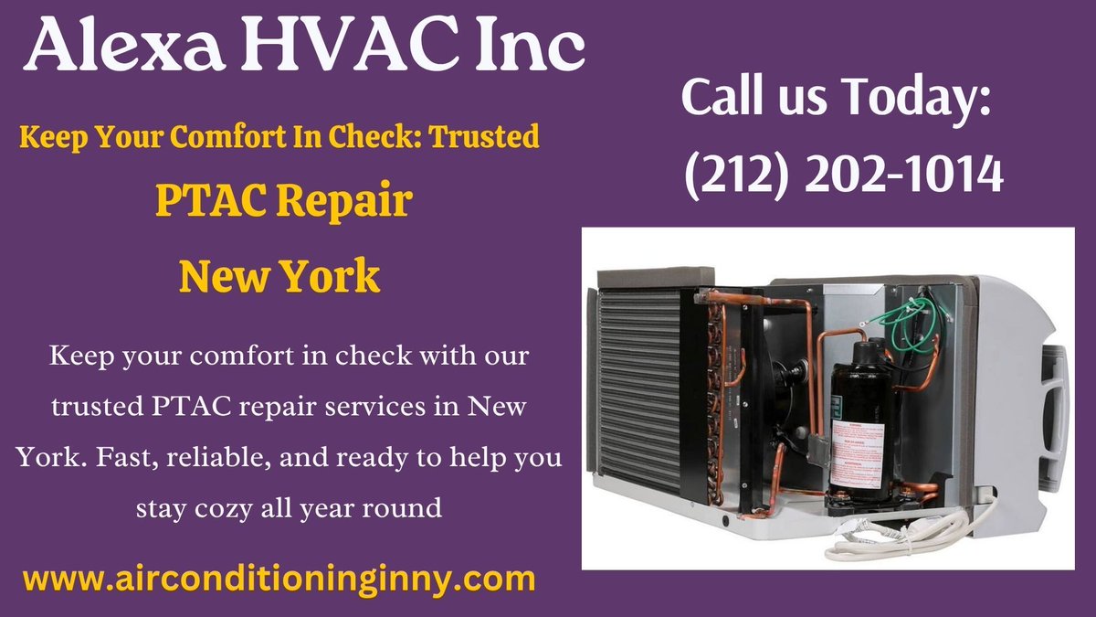 AlexaHvac's tweet photo. Trust us for top-notch PTAC repair in New York! Our skilled technicians are ready to fix your unit quickly and affordably. Satisfaction guaranteed. Call us Today: (212) 202-1014 or visit: https://t.co/cs1TwexWRi
#PTAC #PTAC_NYC #ptac_newyork #ptac_maintenance #Ptac_sales_nyc https://t.co/idqPymfejd