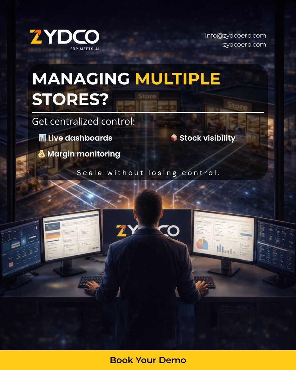 zydco_erp's tweet photo. Running multiple stores? Don’t let complexity slow you down.

Take full control with Zydco ERP:
📊 Live dashboards
📦 Real-time stock visibility
💰 Margin monitoring

#RetailManagement #MultiStore #ERP #BusinessGrowth #InventoryControl #ZydcoERP https://t.co/8dCaTZCXrV