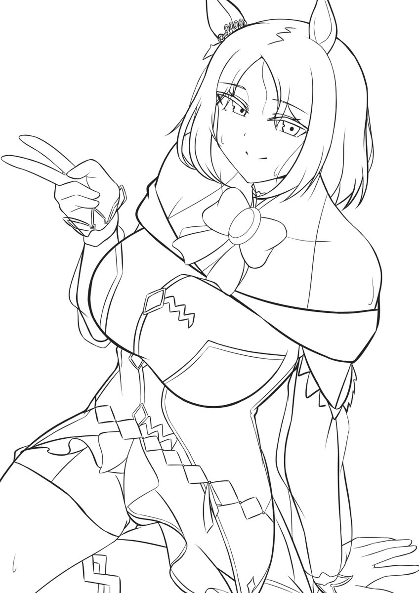 今週のイラストの線画！！ 誰か伝わりますように!!!