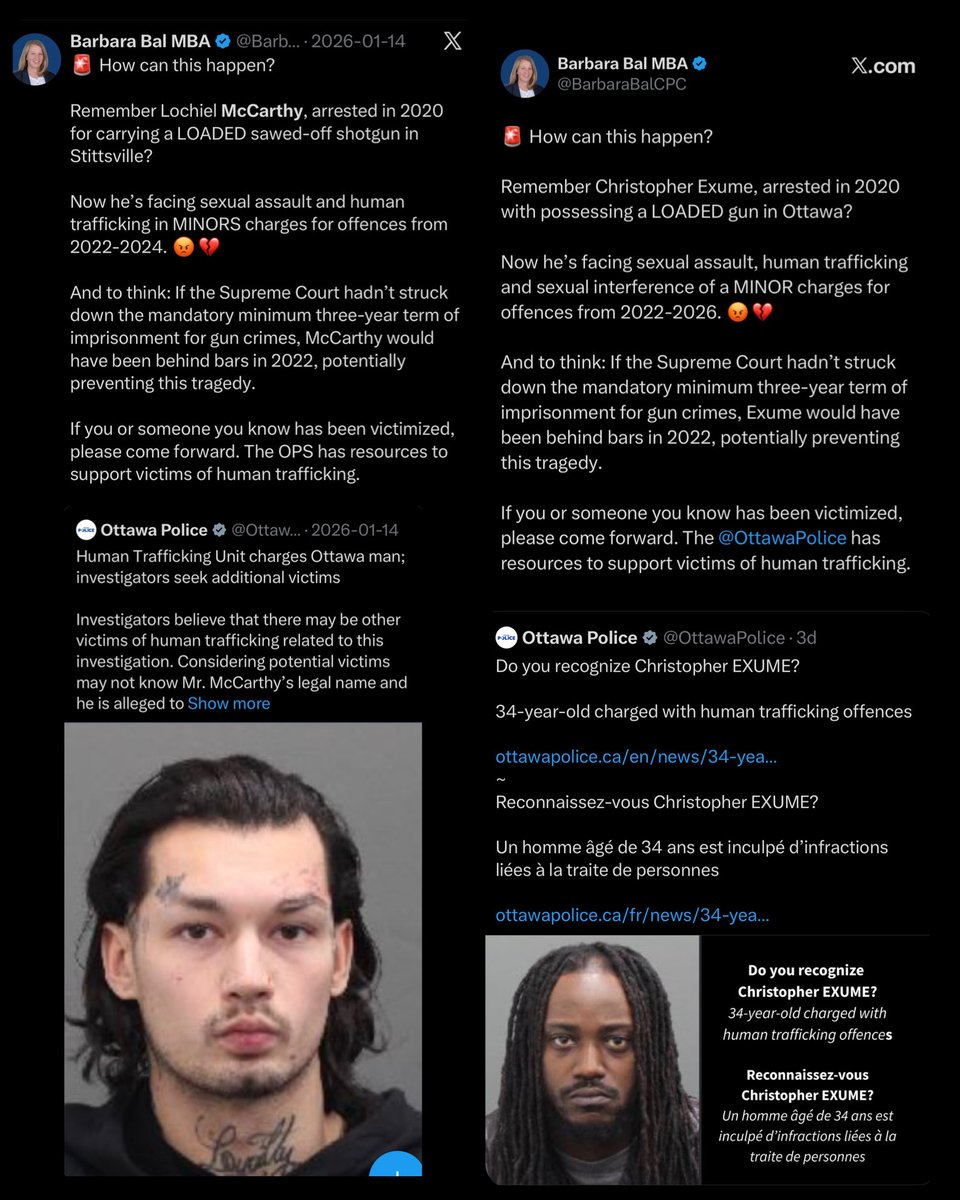 BarbaraBalCPC's tweet photo. 🚨Women and children are SO safe under this current government that I can LITERALLY cut and paste the public warnings from the Ottawa Police. 🚔

I genuinely don’t understand how ANYONE can support these Liberal policies. 🤔

If you or someone you know has been victimized, please come forward. The @OttawaPolice has resources to support victims of human trafficking.