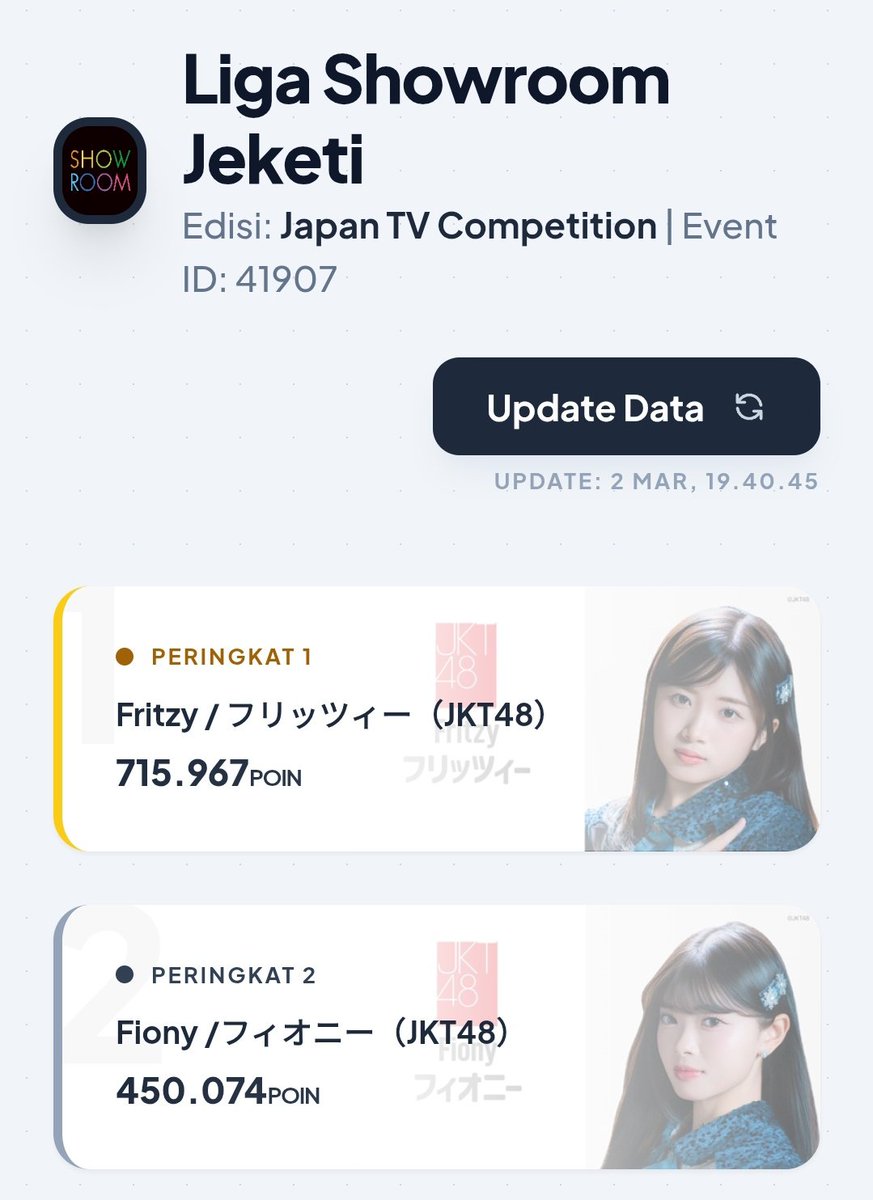 pertarungam ibu dan anak memperebutkam peringkat pertama tersaji dalam liga sorum jeketi musim ini 🫨

ikuti apdet klasemen liga sorum jeketi tahun ini di h48ilihsan.github.io/LigaShowroomJK…