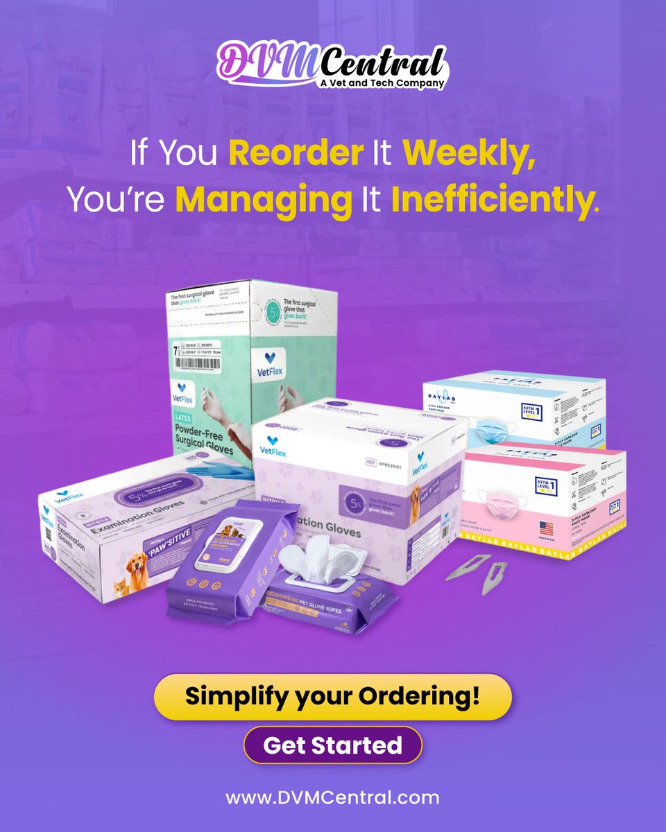 DVMCentral's tweet photo. Gloves. Syringes. Surgical disposables.
High-usage items should be forecast and strategically sourced, not reordered reactively.
DVM Central supports bulk and structured purchasing to reduce administrative load. Operate with foresight. Not urgency. https://t.co/sqhGtSvMxp