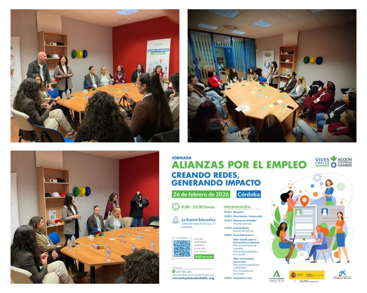 Generacion4Tw's tweet photo. El programa Sumamos Empleo #Córdoba acudió el pasado día 26 de febrero a la jornada  "Alianzas por el empleo. Creando redes, generando impacto". Agradecer a #accioncontraelhambre la invitación a este evento que fomenta las sinergias de trabajo.
#MásEmpleo #fundacionlacaixa #FSE+ https://t.co/jjRndWgYOp