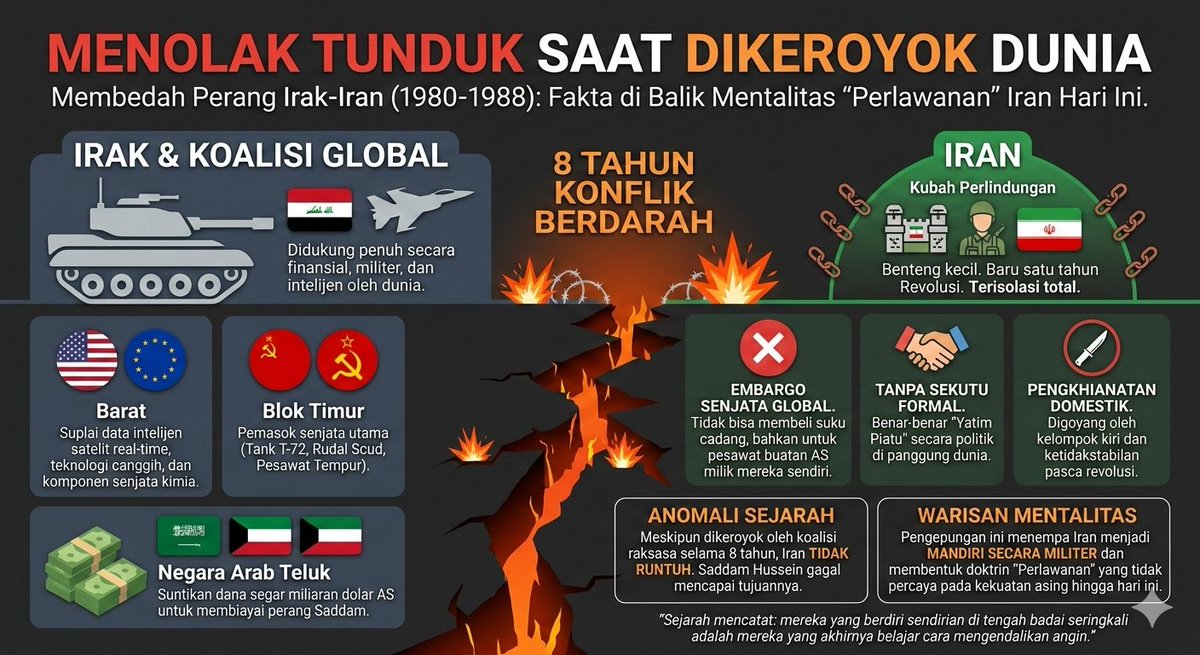 Saddam, Satelit AS, dan Ketabahan Teheran:
Anomali Iran Yang Dikeroyok Dunia

Dunia hari ini heran melihat Iran begitu digdaya menantang arus, namun banyak yang lupa bahwa bangsa ini lahir dari 'keroyokan' massal seluruh kekuatan global. Jika Anda ingin tahu mengapa mereka begitu