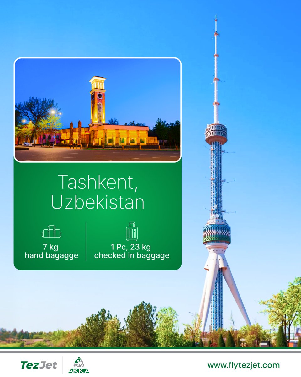 FlyTezJet's tweet image. 🇷🇺 Летайте с TezJet в Ташкент.

flytezjet.com

🇰🇬 TezJet менен Ташкентке учуңуз.



🇬🇧 Fly TezJet to Tashkent.



#TezJet #TezToTashkent #FlyTezJet #TashkentCity #CityViews