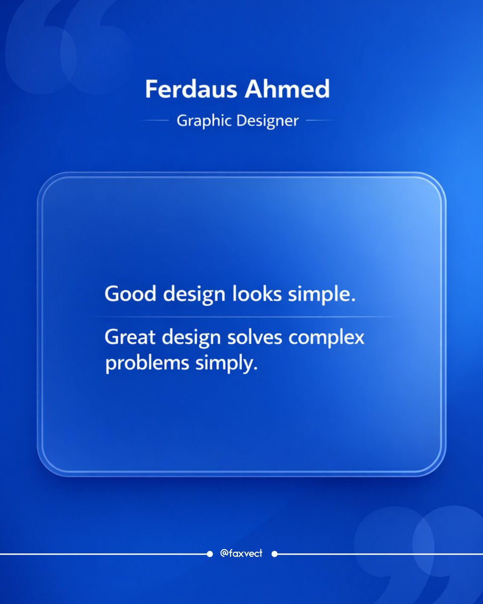 faxvect's tweet photo. Design Is Not Decoration, It’s Solution
.
.
.
#GraphicDesign
#DesignThinking
#ProblemSolving
#BrandStrategy
#CreativeProcess
#VisualCommunication https://t.co/gwo1pjKjqv