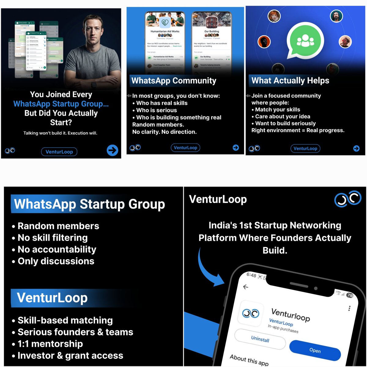 VenturLoop's tweet photo. VenturLoop — India’s startup networking platform for founders who want clarity and real growth.

Find co-founders, access investors &amp; grants, get 1:1 mentorship, and build inside a focused startup community.
No random networking. Just building. https://t.co/Po2qaVK6WQ