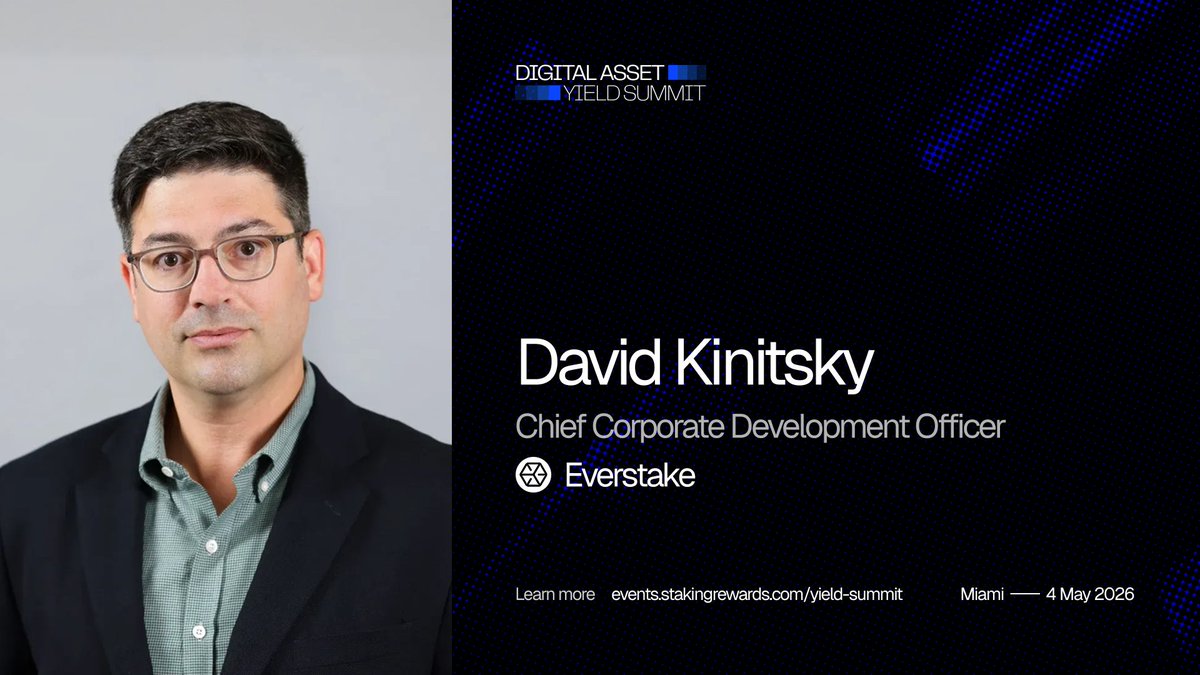 Yield_Summit's tweet photo. We’re excited to announce that @Kinitsky, Chief Corporate Development Officer at @everstake_pool, will be joining the speaker lineup at the Digital Asset Yield Summit in Miami!

Catch David on stage, May 4 https://t.co/91PyQkMQw0