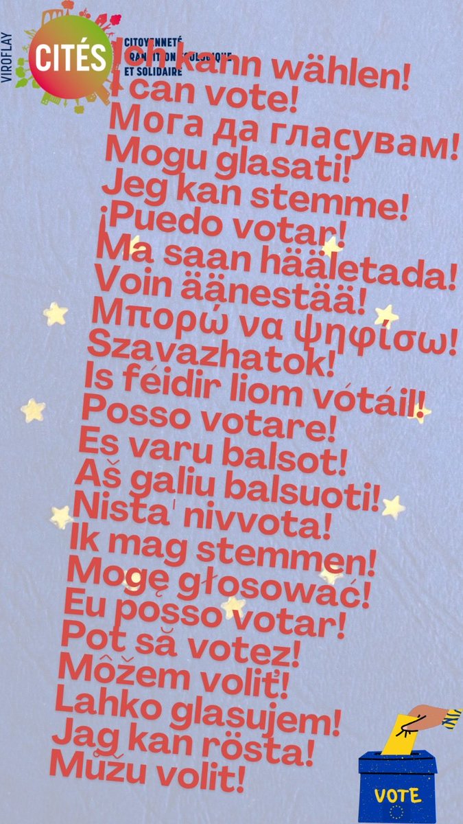 2026Cites's tweet photo. 🇪🇺Citoyen(ne) d’un pays de l’UE ? Vous pouvez voter aux élections municipales et communautaires en France !

#municipales2026 #MobilisationCitoyenne #YourVoteMatters #viroflayvillevivante https://t.co/1NelwvE0Q5