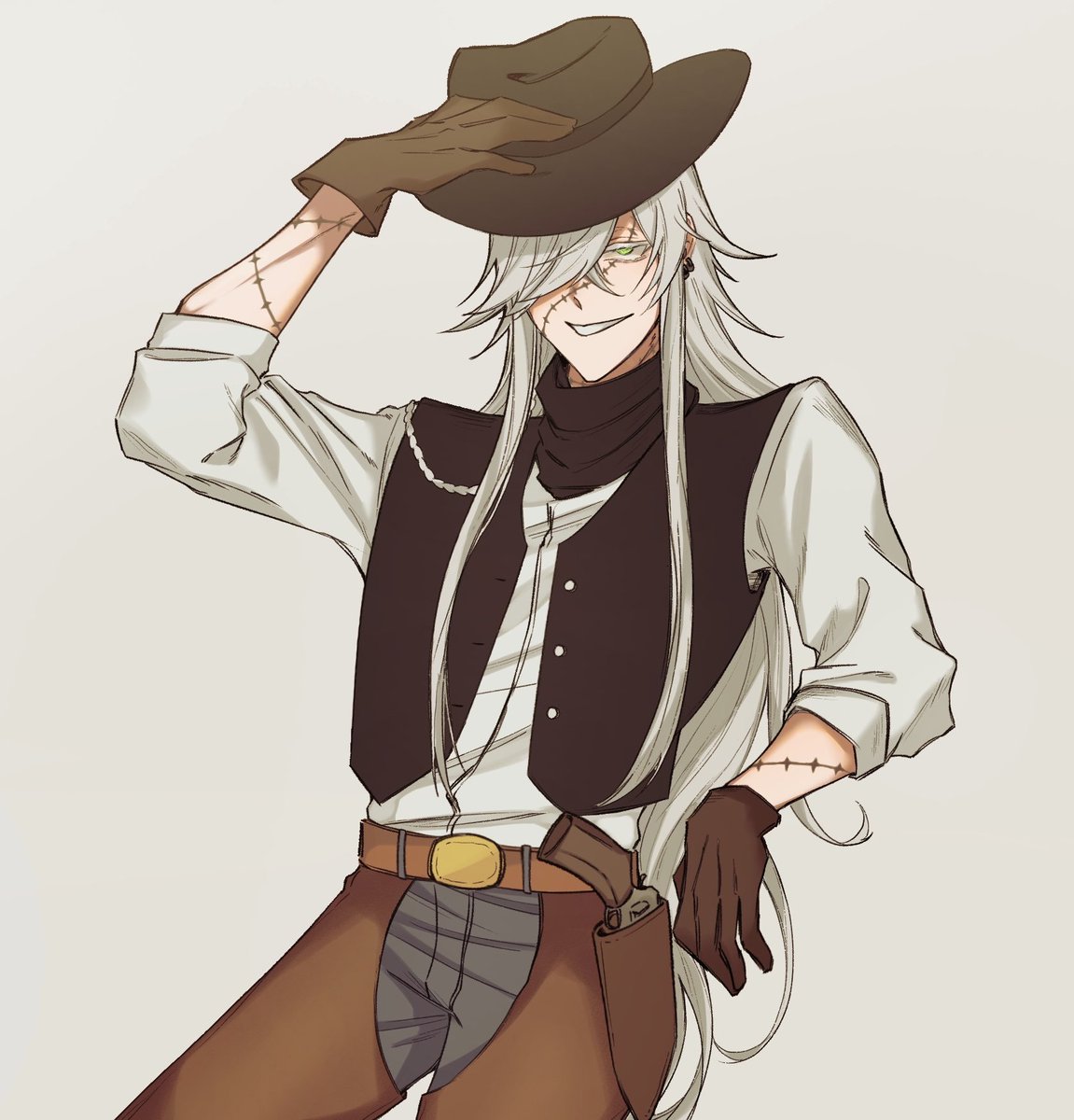 LacediaP's tweet image. Cowboy Undertaker 🤠🐎 a request for @/cedric-k-rossignol on Tumblr ☺️
#blackbutler 
#黒執事