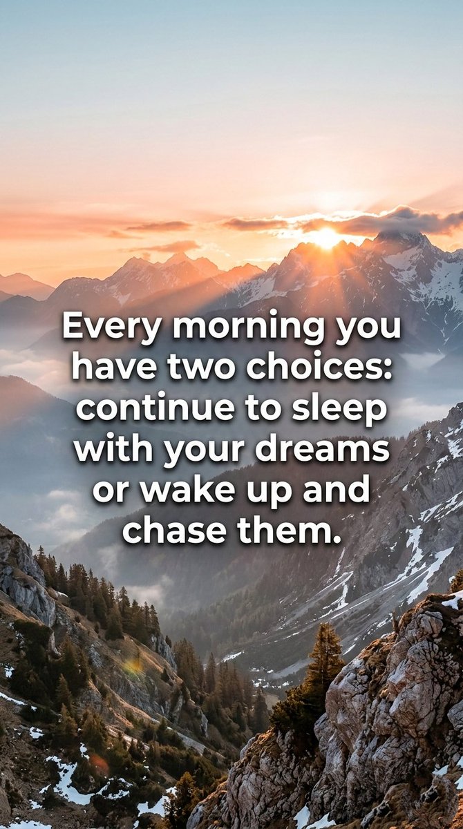 theace5454's tweet image. Every morning you have two choices : continue to sleep with your dreams or wake up and chase them.
#MondayMotivaton #MotivationDaily #MotivationalQuotes