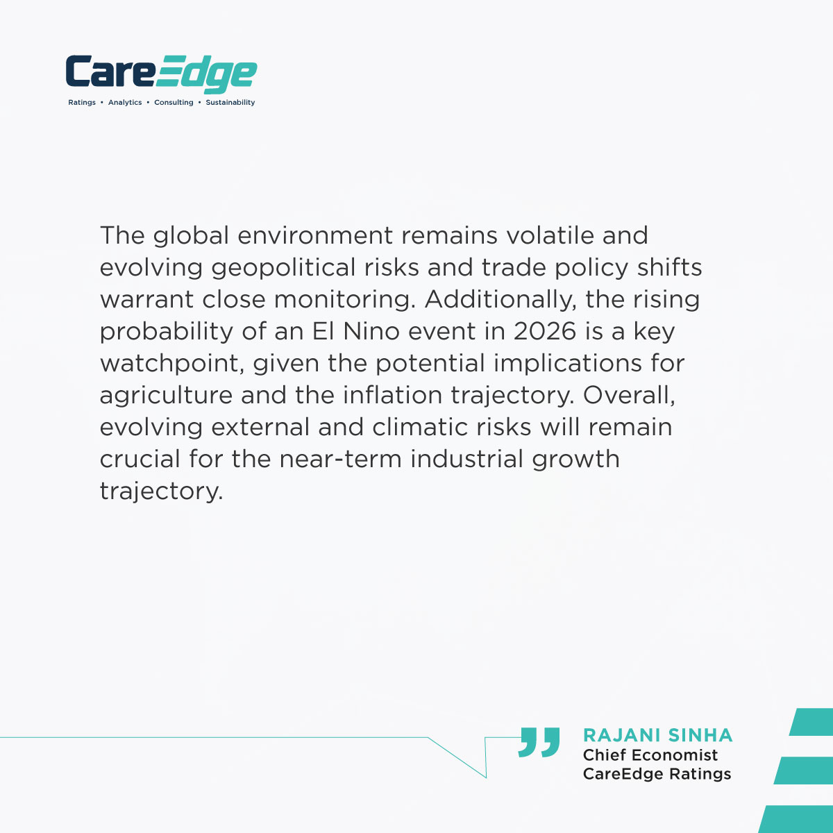 CareEdge_Group's tweet photo. CareEdge Ratings’ Chief Economist, Rajani Sinha, shares insights on the latest #IIP data.
Read Full Report: https://t.co/3xiuVuUpmD
Sarbartho Mukherjee | Khushi Jindal
#CareEdge #India #Economy #inflation #IIPdata https://t.co/5BJIyZhEz0