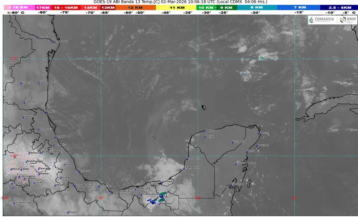 #Cancún | Hoy se pronostica cielo parcialmente nublado, lluvias y chubascos aislados. Ambiente caluroso con una temperatura máxima de 32/34°C y sensación térmica de 37ºC.

Toma tus precauciones y mantente informado solo por medios oficiales.

#CancúnNosUne #PorLaTransformación 🤝