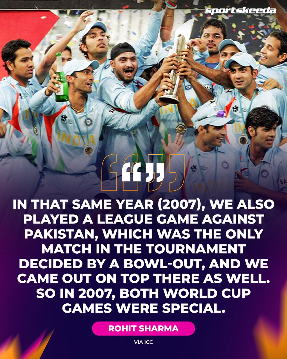 Sportskeeda's tweet image. Hitman shares his favourite T20 World Cup match — the 2007 final between India and Pakistan! 🇮🇳❤️🗣️

#RohitSharma #T20WorldCup #INDvPAK #Sportskeeda