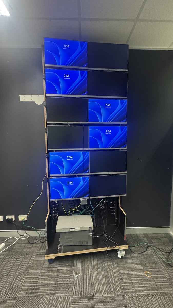 davidmauveise's tweet photo. What do you guys think? 🔥 Built this custom multi-screen tech workstation for monitoring, networking and real-time control. How did it turn out? 💻📡 @X @Microsoft @Windows @Cisco @NVIDIA @TechCrunch #TechSetup #MultiScreen #ITLife #NetworkEngineering #SystemAdmin https://t.co/Eqxoy7gtGy
