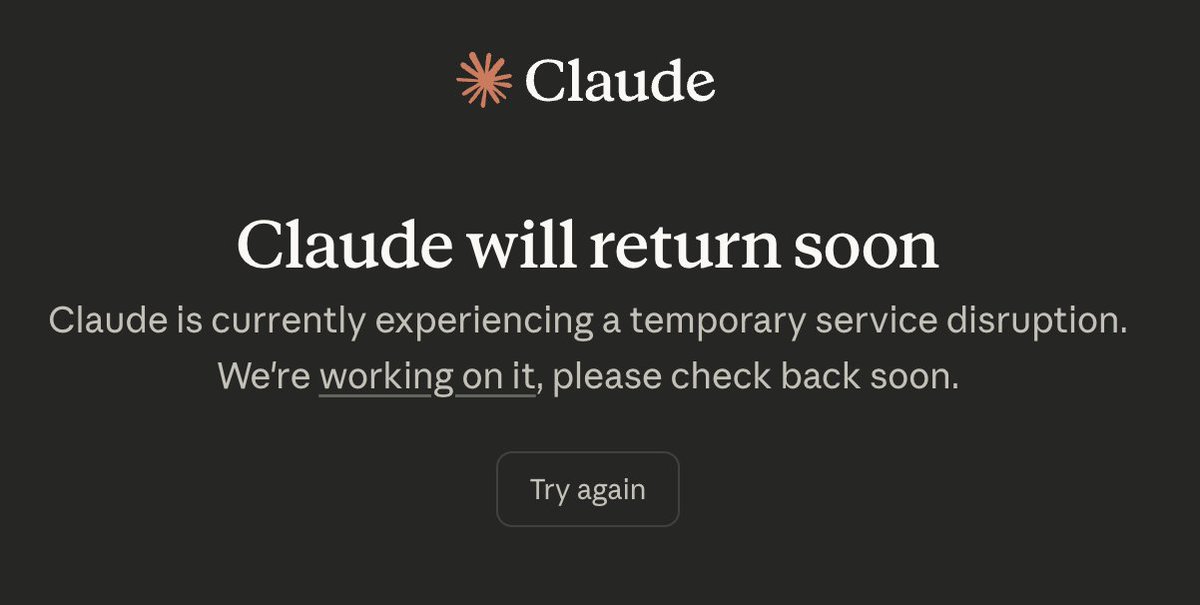 frank_warwick's tweet photo. Anyone know whats happing with Claude? #ClaudeAI https://t.co/Unnju0MP7j