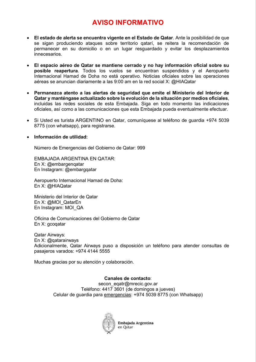 Embajada Argentina en Qatar tweet media