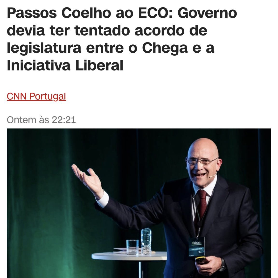 Sera que este gajo vive no mesmo país do que nos? Naquele país que nas últimas presidenciais deixou claro que até a direita preferia um socialista a um fascista?

Oh Passos.... estamos em 2026, acorda a vida rapaz.