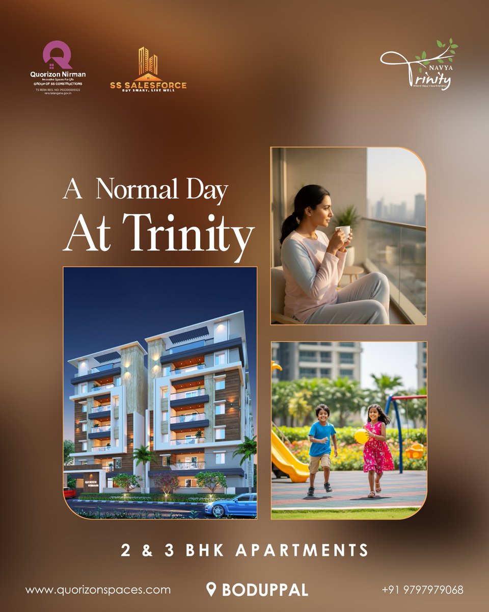 SSSalesforce's tweet photo. Some mornings begin with silence.
Some evenings echo with laughter.
At Trinity, every day flows beautifully between calm corners and joyful moments.
.
.
#NavyaTrinity #QuorizonSpaces #SSSalesforce https://t.co/ExgvQorwQu