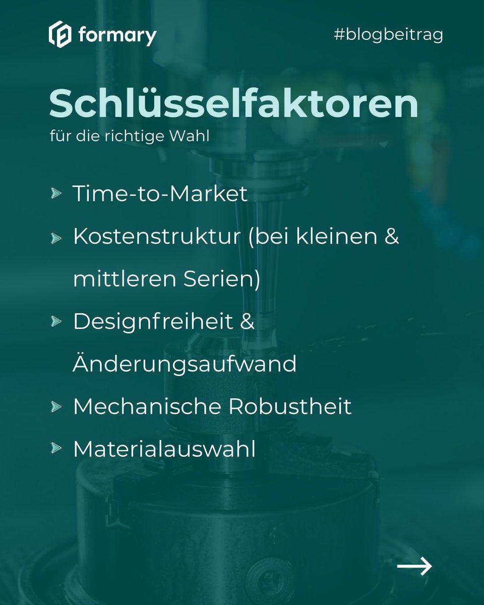 formary_de's tweet photo. 𝗧𝗼𝗽 𝟱 Key-Faktoren, die Sie vor dem nächsten Produktionsstart checken sollten:

✅ Time-to-Market
✅ Kostenstruktur
✅ Designfreiheit &amp; Änderungsaufwand
✅ Mechanische Robustheit
✅ Materialauswah𝗹

Mehr Infos finden Sie unter 👉https://t.co/zZfiAeZy6u https://t.co/GbYpfr2Vp7