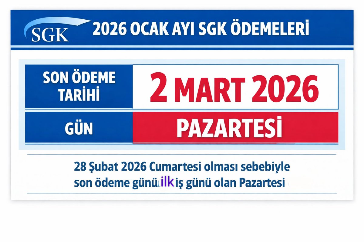 BağKur SSK primlerinin son ödeme günü bugün 2 Mart 2026.

#SONDAKİKA #VergiSGKYapılandırma #muhasebe #malimüşavir #bağkur