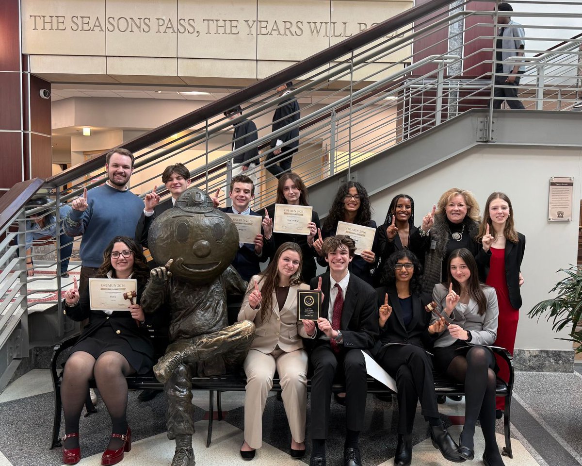 stvmirish's tweet photo. Another dominant showing by #STVM #ModelUN at #OSUMUN, hosted by #TheOhioStateUniversity 🇺🇳🏆
Our delegates earned top honors, securing Ohio’s No. 1 spot for the 11th straight year.

Eleven years. One standard. STVM sets it. ☘️ 
#STVMFamily #AcademicExcellence #StudentLeaders https://t.co/RblXP1RbZy