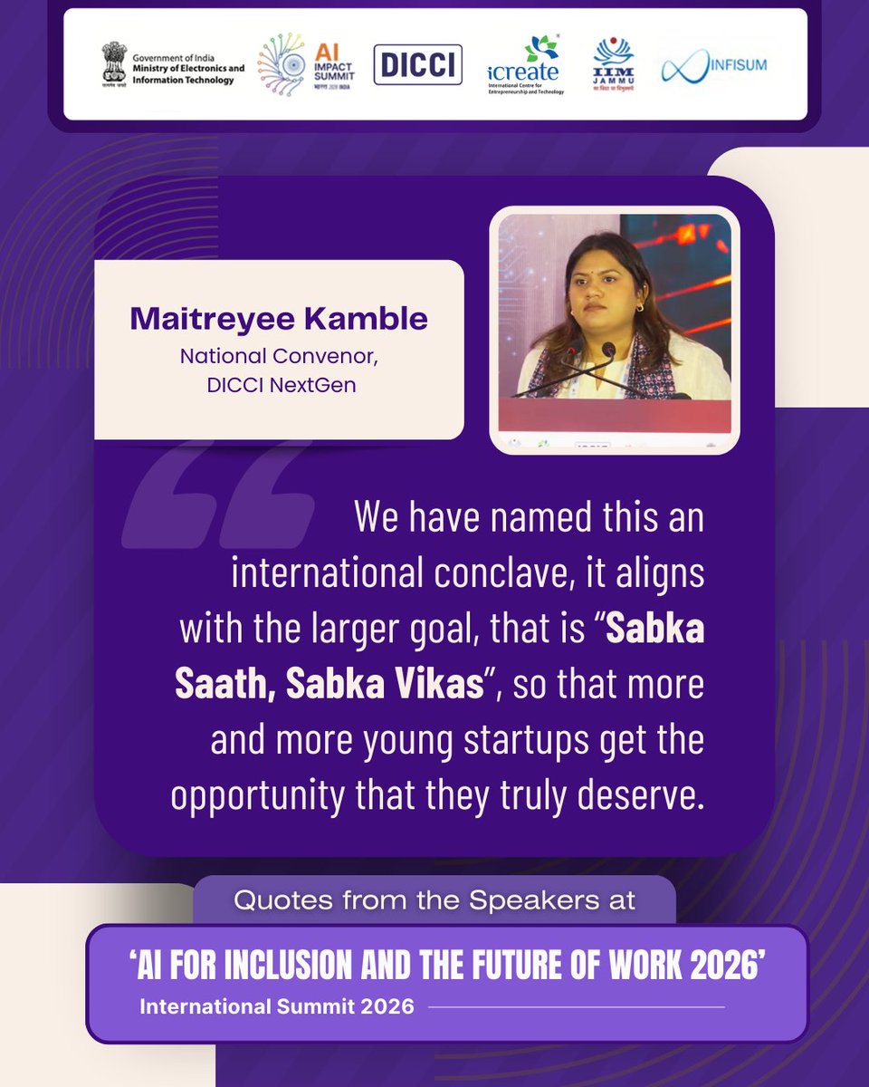 Innovation knows no boundaries! 🌐 Maitreyee Kamble urges support for emerging entrepreneurs, turning 'Sabka Saath, Sabka Vikas' into reality 

#DICCI #InnovationWithoutBorders #YouthEmpowerment