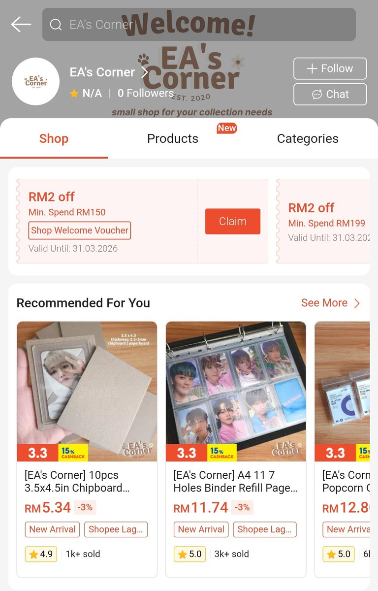 EAsCornerGlobal's tweet photo. 3.3 SALE on Shopee Malaysia 💜🛍️

Perfect time to get your Kpop &amp; TCG collecting essentials!! ✨️

Discount until 7 March, 1PM ⏰
Claim vouchers for extra savings 🎟️✨

Order now on Shopee Malaysia: 
https://t.co/N6UhnjkObp

#Shopee33 #33Sale #KpopMerch #JomShopee #KpopMalaysia https://t.co/qmrRyFHApG