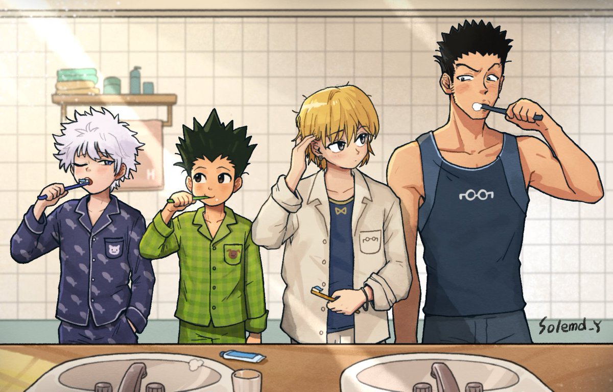 solemd_y's tweet photo. #hxh #hxhfanart   🛹🎣💼⛓️
4人がずっと、しあわせでいられますように…！🥹✨
May these four always stay happy together. https://t.co/qacH2qDAW7