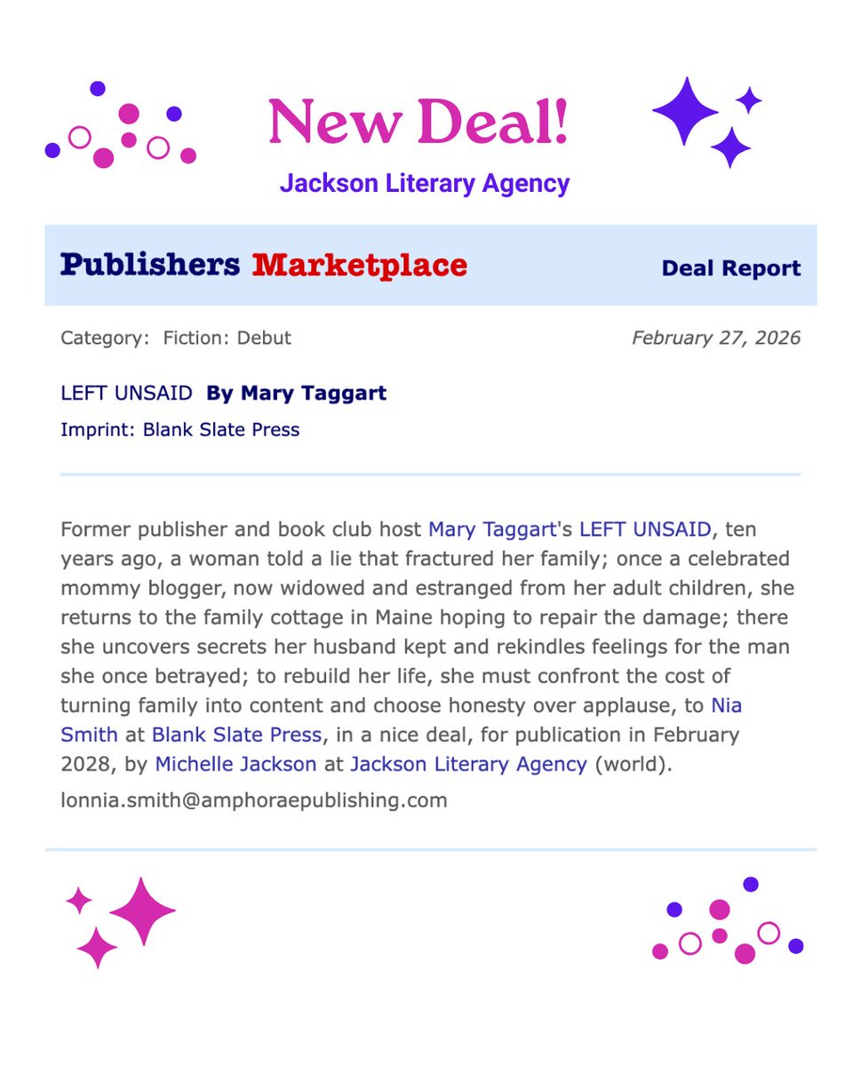 JacksonLiteraryAgency tweet media