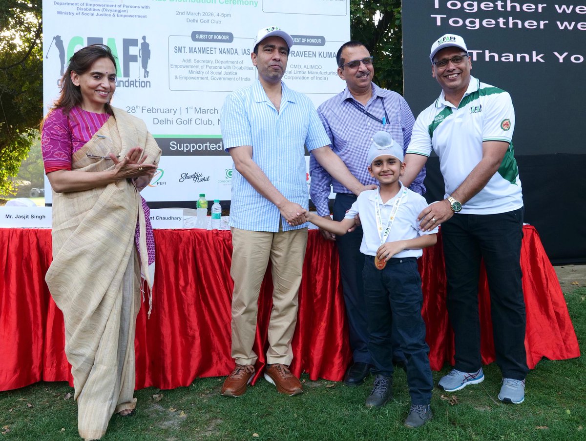 jayantrld's tweet photo. Met some super golfers today in the Golf For All Inclusive Skill Training Camp 2.0 held at the Delhi Golf Club, and witnessed how sport emerges as a space for confidence, dignity and shared purpose. Moments like these remind us why sport is a great leveller and means for inclusion. 

@pefindia @ALIMCOHQ @socialpwds

#InclusionThroughSport #SportForAll