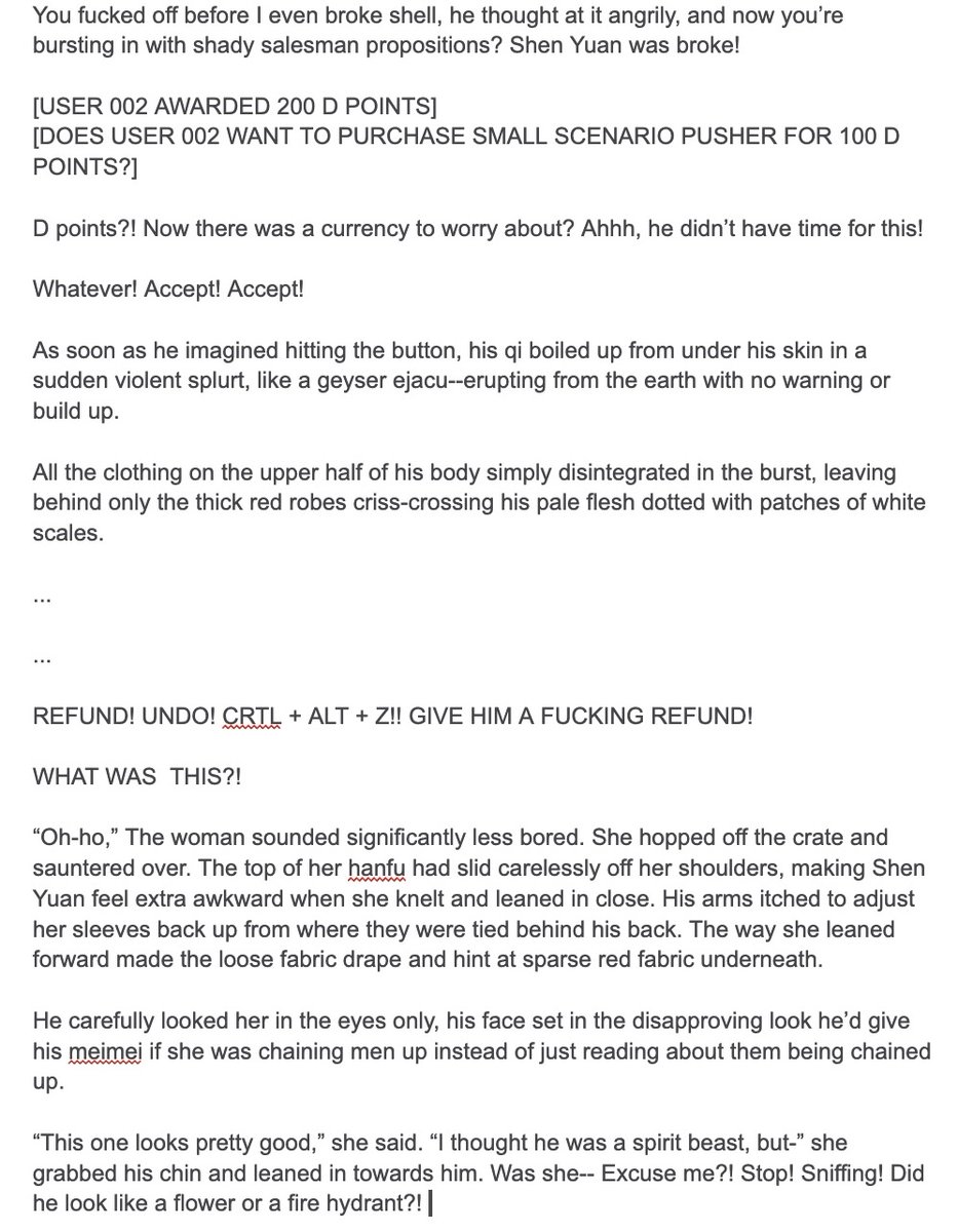 Now that my original fiction's first draft is all done, I've been zyooming through writing the next svsss shen yuan dragon fic chapter. I missed this silly boy 🥰