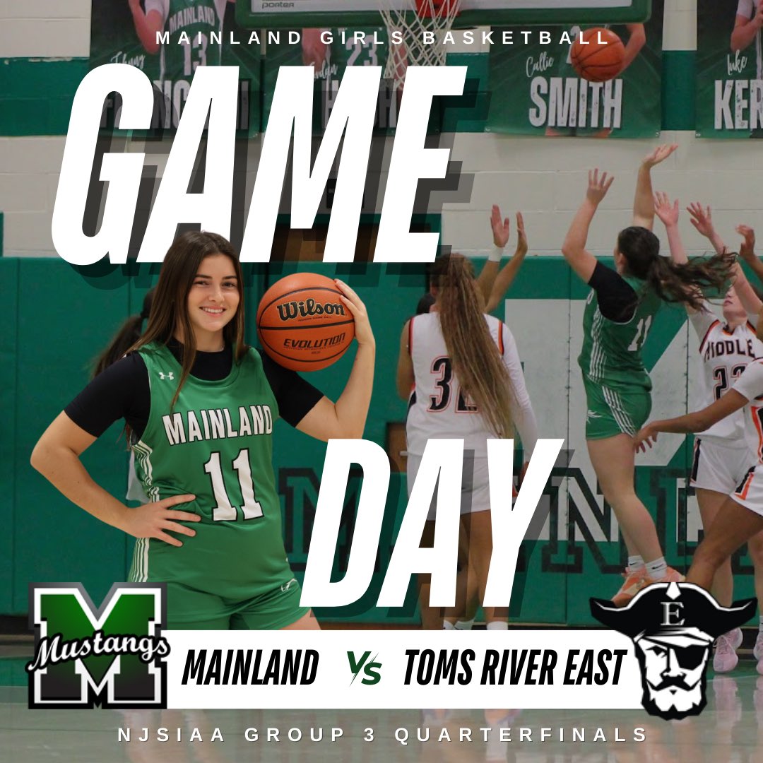 MainlandGBBall's tweet photo. Mainland girls take on Toms River East tonight at home in the NJSIAA South Jersey Group 3 Quarterfinals. Tip at 5 PM! https://t.co/3JquCtvOge