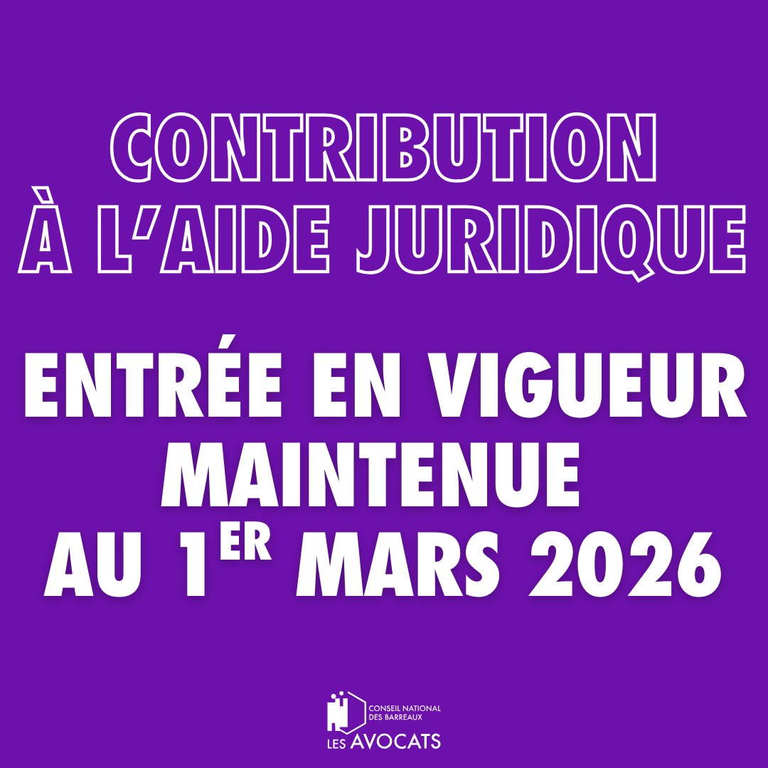 [#AideJuridique ⚖️] Contribution à l'aide juridique : entrée en vigueur maintenue au 1er mars 2026

🏛️ Le 20 février dernier, la loi de finances pour 2026 était publiée, après décision du Conseil constitutionnel rendue le 19 février 2026.

La loi de finances 2026 prévoit