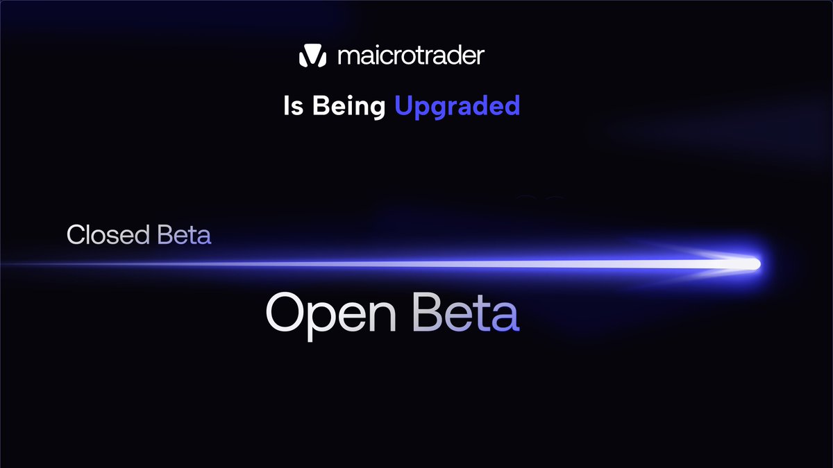 maicrotrader's tweet photo. Big changes are coming to maicrotrader!  

We've retired the current Dashboard and trading environment while we prepare the open beta launch.
Stay tuned for updates!

[AI + Quant] is the new edge! https://t.co/ckio3tKIfc