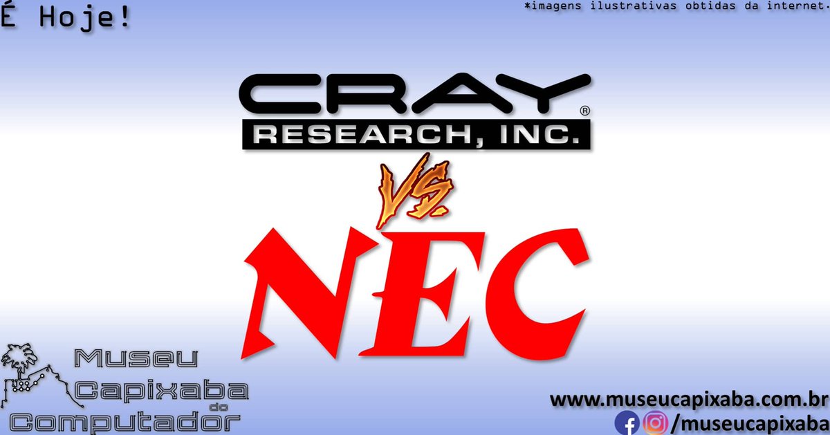 museucapixaba's tweet photo. É hoje! A disputa entre a Cray Research e a NEC em 1993.

+em https://t.co/RpYrEP7ip1

#MuseuCapixaba #mcc #éhoje #museu #tecnologia #OnThisDay #ES #Japão #CrayResearch #NEC #NIFS #Fujitsu #Hitachi #CDC #DoC #EUA #GuerraFria #SeymourCray #SGI #SiliconGraphicsInc #Supercomputador https://t.co/iUhxNCmSkh
