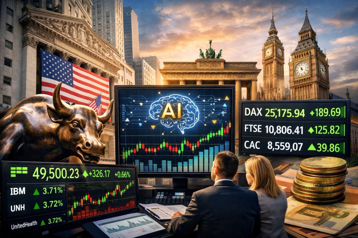 Arjunmandalx's tweet photo. 📈 Global Stock Markets Rally: Dow Jones and European Indices Post Strong Gains Amid AI Optimism and Economic Data

🌎 Global stock markets experienced a positive trading session on Wednesday, with both US and European indices posting significant gains driven by ... https://t.co/vFfb39s9JM